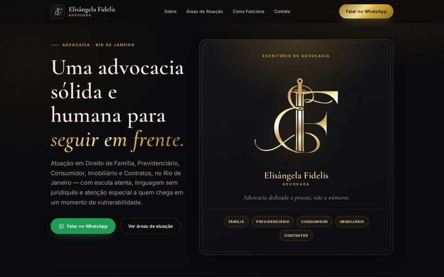 Prévia do site Dra. Elisângela Fidelis