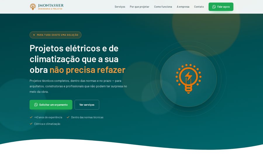 Prévia do site J Montassier Engenharia