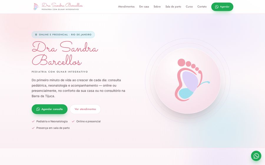 Prévia do site Dra. Sandra Barcellos